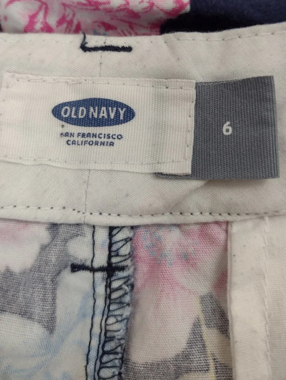 Old Navy Floral Print Navy Women’s Shorts - Pink & Blue Flowers